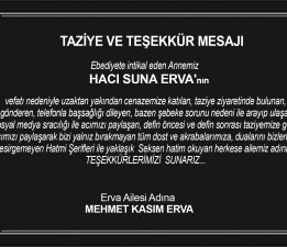 TAZİYE VE TEŞEKKÜR MESAJI