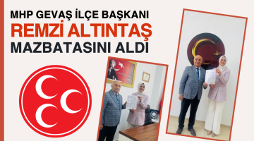 MHP Gevaş İlçe Başkanı Remzi Altıntaş Mazbatasını Aldı